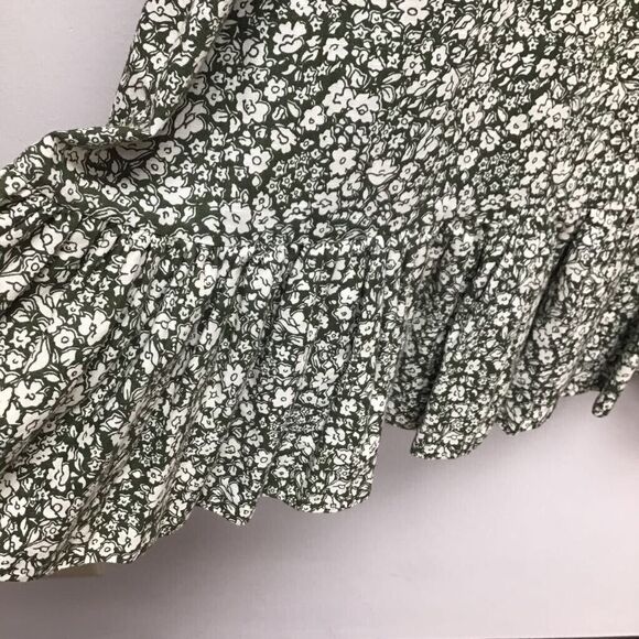 The Great Womens Shift Dress Green Floral Oversize Long Sleeve Cottagecore 1 S - Picture 3 of 8